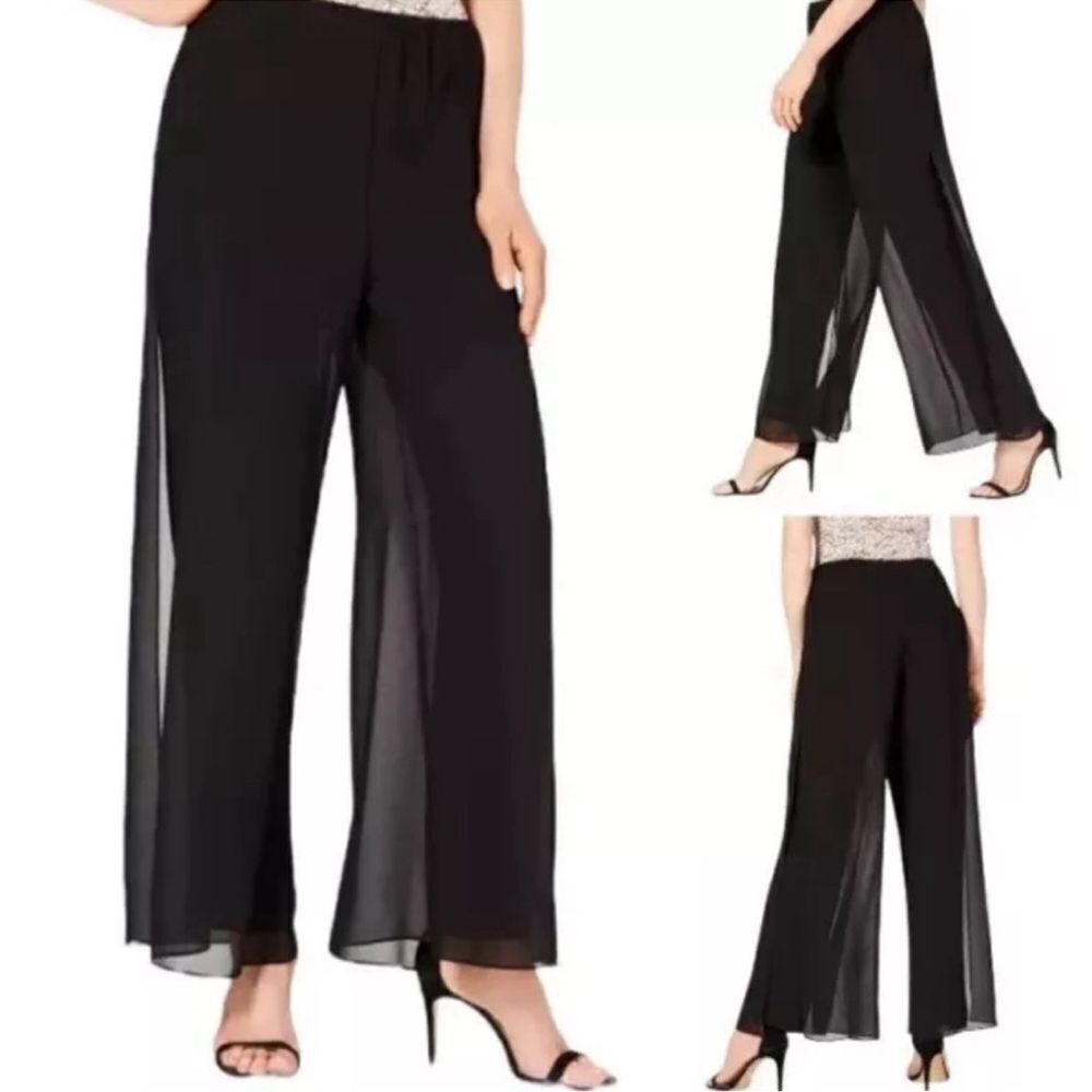 Adrianna Papell Wide Leg Evening Pants in Black Size 12